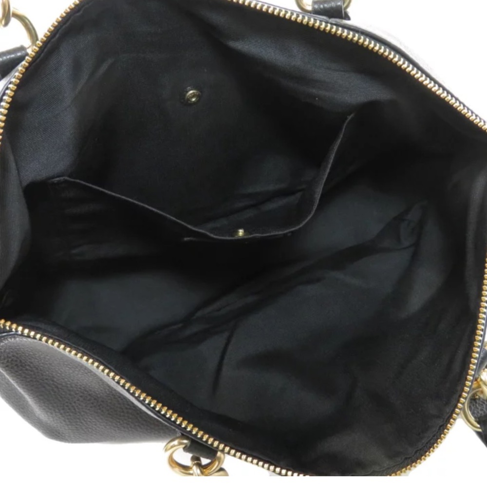 Coach Black Leather F30565 2-Way Tote Bag - Picture 3 of 15